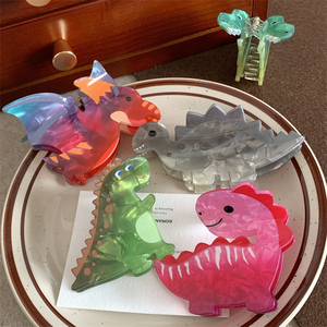 Pinces à cheveux d'animaux en acrylique de créateur, pinces à cheveux colorées et mignonnes de <span class=keywords><strong>dinosaure</strong></span> pour femmes et filles, accessoires de cheveux - Product Image 3