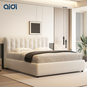 Letto Matrimoniale King Size con Contenitore <span class=keywords><strong>a</strong></span> Gas, Struttura Imbottita, Striscia LED Integrata, Morbido per un Sonno Confortevole, per Camera da Letto - Product Image 1
