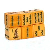 Jeu de dés colorés personnalisés Mahjong image dés gravés au laser et peints à la main Mahjong iconographie D6 dés