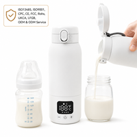 Chauffe-lait intelligent portable pour voyage, chauffe-biberon USB rechargeable, affichage LED numérique, chauffage rapide, utilisation pour l'allaitement, OEM