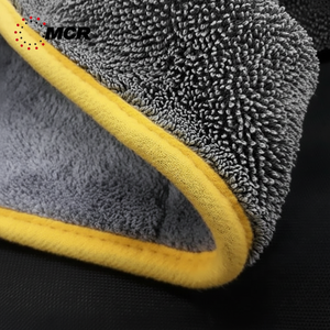 Serviette en microfibre à séchage double, 5 pièces, de style coréen, deux faces différentes, peluche + chiffon torsadé avec un adhésif 1000gsm - Product Image 1