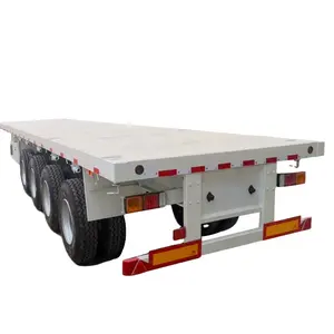 Truk kontainer transportasi trailer datar 40t, 60t tiga sumbu empat sumbu transportasi produk besar