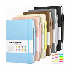 Custom Printing 2024-2025 Leather Hardcover Thread Sewing Bound 80 GSM A5 Line Journal Box <b>Sets</b> Diary <b>Notebook</b> Gift <b>Set</b> - Product Image 1