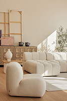 wohnzimmermöbel geometrischer wabi-sabi schafwolle stoff modern freizeit freizeit sofa stuhl beige sofa weiß einzel-sofa-stuhl