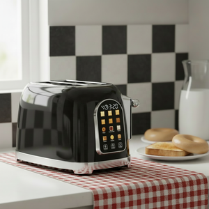 <span class=keywords><strong>Grille</strong></span>-<span class=keywords><strong>pain</strong></span> électrique rétro 2 fentes en acier inoxydable avec écran tactile, minuteur numérique, 6 types de <span class=keywords><strong>pain</strong></span> et bac à miettes amovible - Product Image 1