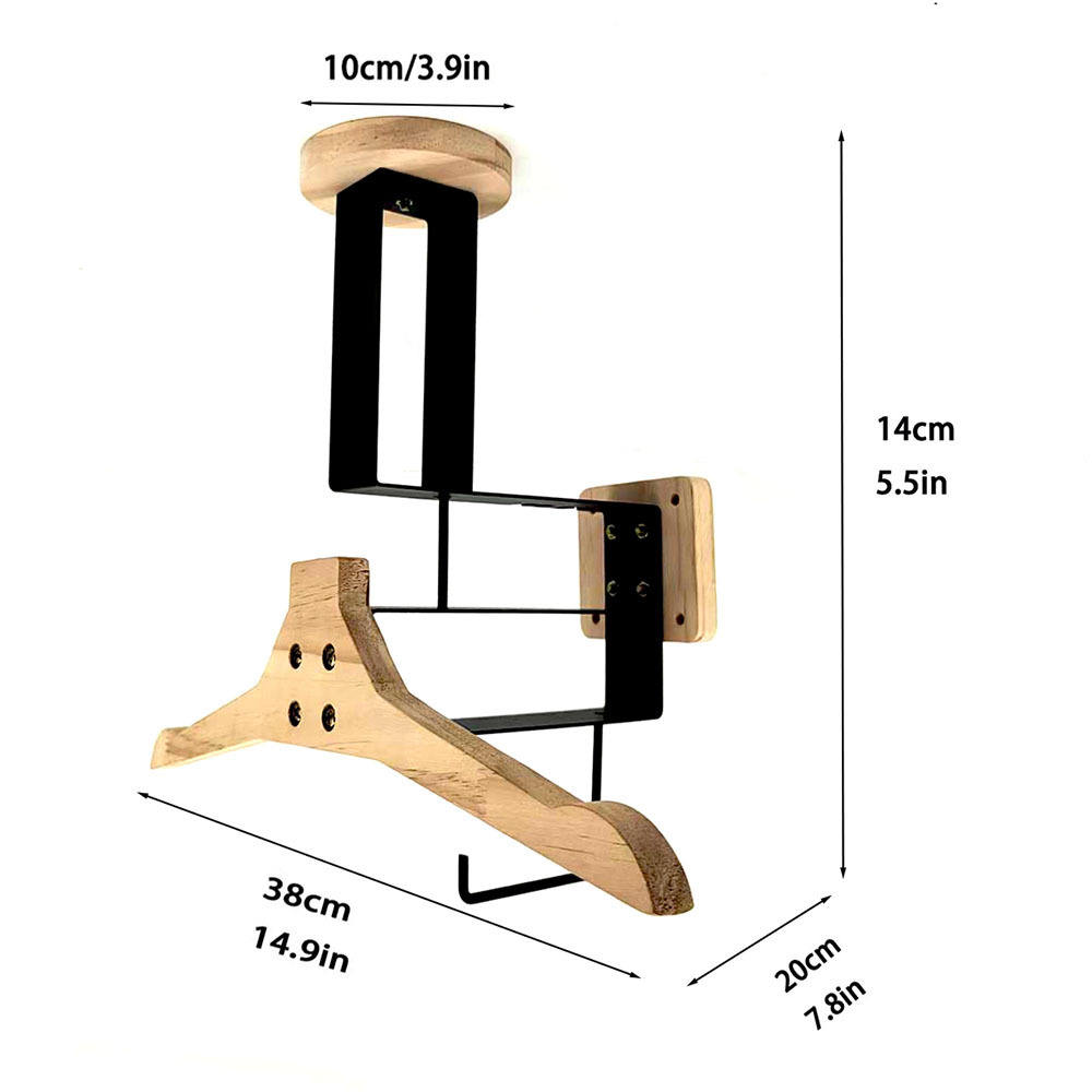 Support pour casque de moto - couleur bois naturel