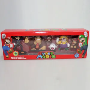 Mainan PVC Kotak Warna 2.5 Inci 8Cm untuk Hadiah Anak-anak Seri Yoshi Hongos Koopa Mainan Bowser Luigi Figur Mario