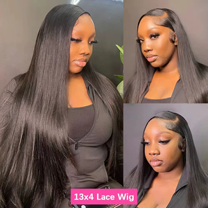 100% brésilien vierge de haute qualité cheveux humains Style droit 180% densité 13x4 Transparent HD brun <span class=keywords><strong>clair</strong></span> Long - Product Image 5