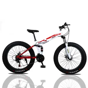 Bicicleta de nieve de 26 y 24 pulgadas, neumáticos anchos plegables, bicicleta de playa, venta al por mayor