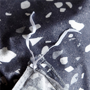 Ensemble de literie 3 pièces à motif <span class=keywords><strong>terrazzo</strong></span> contemporain, imprimé marbre gris foncé, linge de lit durable pour la maison, vente en gros - Product Image 6