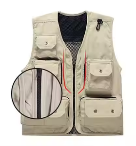 Rompi fotografi banyak saku kanvas luar ruangan kustom cetak logo rompi memancing klip pakaian kustom - Product Image 5
