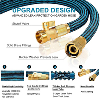 Tuyau d'arrosage magique en caoutchouc bleu de 100 pieds, haute pression, extensible, best-seller