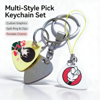 Porte-clés et pendentif avec guitare, personnalisé, au choix