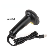 Scanner de codes-barres USB 1D filaire et sans fil Lecteur laser portable avec pistolet à mémoire pour imprimante de codes-barres