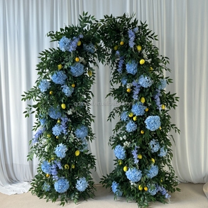 Arco de Flores Artificiales Realistas de la <span class=keywords><strong>Serie</strong></span> Monet de Loto Silvestre, Decoración de Flores de Jardín Verdes para Arreglos de Boda Estilo Bosque - Product Image 6
