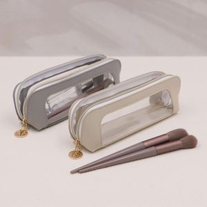 Clear PVC Zipper Pencil Bag Travel Luggage <b>Make</b> <b>up</b> Cosmetic Bag Transparent Makeup <b>Pouch</b> - Product Image 1