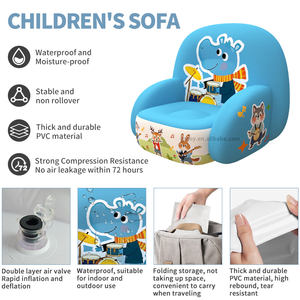 Chaises gonflables pour enfants pour le camping en plein air, motifs d'animaux mignons, siège gonflable en PVC pour enfants, canapé gonflable imperméable pour les fêtes - Product Image 4