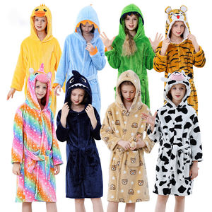 Robes en flanelle chaudes pour petites filles Robe en tricot <span class=keywords><strong>Peignoir</strong></span> en polyester Robe <span class=keywords><strong>de</strong></span> chambre pour enfants - Product Image 1