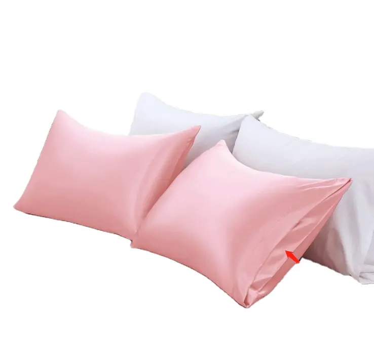 Fronha de travesseiro, capa de travesseiro de seda com zíper macio e luxuosa
