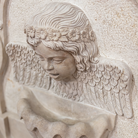 Statue d'ange bébé en quartz naturel gravé, style rustique haut de gamme, pour villa, ornement de jardin en pierre, fontaine d'eau, design européen