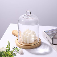Kaca Cloche untuk tanaman terarium Display kubah makanan penutup lilin