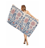 Serviette de Bain et de Plage en Microfibre à Séchage Rapide avec Logo Imprimé, Thème 250e Anniversaire Américain 1776-2026, Idéale pour l'Été - Vente en Gros