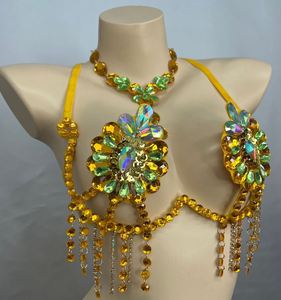 Reggicalze in filo metallico con perline per Samba, Carnevale, EDC, Rave, Passista, Pageant, Cabaret, Teatro di Broadway, Mardi Gras, Vegas, Performance da Showgirl - Product Image 6