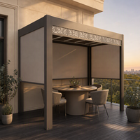Pergola motorisée imperméable pour l'extérieur avec bande lumineuse LED pour la terrasse de villa privée