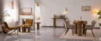 Meja Makan Furnitur Ruang Makan Modern Bergaya Terbaru, Tahan Lama, dengan Bagian Atas dan Kaki dari MDF Persegi