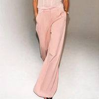 Pantalon de Costume Formel Ample et Élégant pour Femme, Coupe Classique, Couleur Unie, Effet Drapé, Jambe Large Ballon, Personnalisable OEM