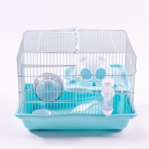 Petite cage rose pour hamster avec structure en fil métallique et plateau en plastique, facile à assembler, pour usage intérieur - Product Image 5