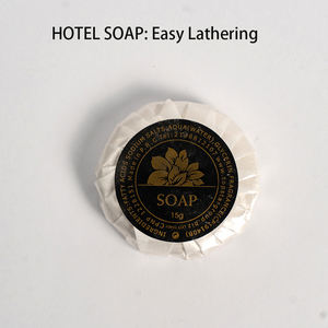 Savon d'hôtel 15g/20g/30g personnalisable avec logo personnalisé Articles de toilette de source économique Équipements d'hôtel de luxe écologiques personnalisables - Product Image 3