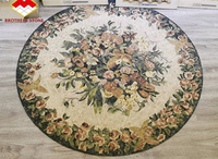Kustom Waterjet Marmer Mosaik Latar Belakang Dinding Indah Desain Vas Bunga Batu Mosaik Seni Mural