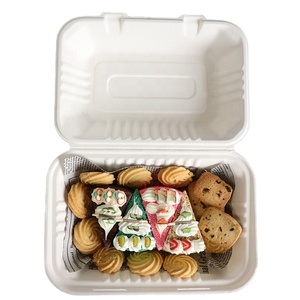 Sugarcane pulp Biodegradable packaging recyclable pulp tray bagasse pulp storage paper box