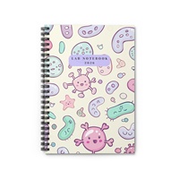 Carnet à spirales personnalisé avec couverture en cuir PU, imprimé offset, design amusant, papier couché, cadeau d'anniversaire pour homme/femme