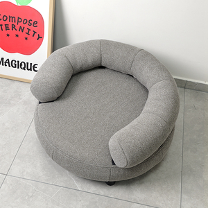 Sofá cama moderno y moderno para perros, almohada desmontable con soporte para el cuello, entrada abierta, funda de lino resistente a los arañazos, ortopédica y transpirable - Product Image 6