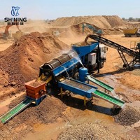 Planta Móvil de Lavado de Oro para Recuperación de Oro de Placer en África, 30-50 TPH, Criba Trommel para Oro, Separador de Oro Aluvial, Resistente al Calor, 3T