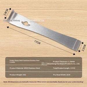 Outil de menuiserie polyvalent pour la maison : Levane-clou universel et grattoir multifonctionnel en acier inoxydable industriel - Product Image 6