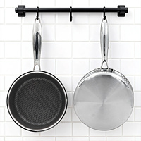 Ensemble de casseroles et poêles antiadhésives Sanlang en acier inoxydable 304 à 6 couches, motif nid d'abeille