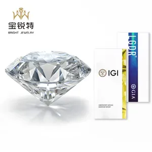Gia认证钻石0.5-2克拉Vvs1 Def彩色松散实验室生长钻石Cvd钻石价格