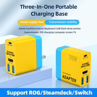 Nouveau chargeur USB C GaN 70W avec hub USB3.0 et extension d'écran HD 4K 60HZ, chargeur mural PD, adaptateur multifonction pour ordinateur portable