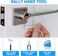 Ensemble d'outils à main de base de 39 pièces avec boîte de rangement pour la maison, le garage, le bureau, le dortoir universitaire - Bleu