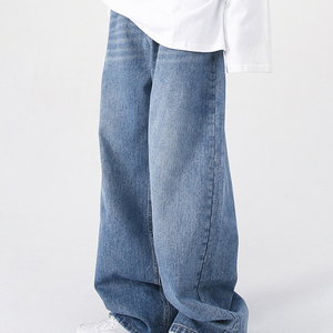 Pantalones Vaqueros Holgados para Hombre Tallas Grandes, 400 GSM, Estilo Urbano, Lavado Vintage, Corte Recto y Ancho - Product Image 3