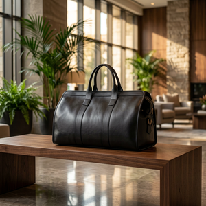 Leather Travel Bags 100% Genuine Leather Vintage Style Unisex Zipper Characters Customizable Color <b>Light</b> Weight Soft Handle - Product Image 1