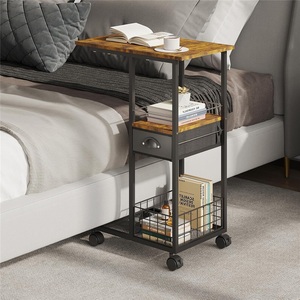 Table basse mobile de luxe légère, table d'appoint moderne, étagère en C pour cuisine, petit chariot, table d'angle pour petit appartement en fer - Product Image 3