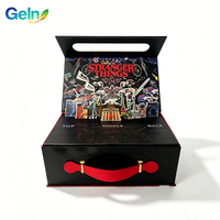 Boîte en papier rigide pliable découpée au laser 3D créative avec poignée pour cadeaux de festivals indiens, bijoux et promotion de vente au détail
