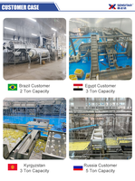 Volledig automatische industriële frietmachine, ASME CE goedgekeurde productielijn voor grote diepvriesinstallaties