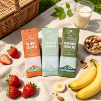 Sachets d'emballage personnalisés pour barres énergétiques, sachets pour snacks aux noix, emballages pour barres protéinées, pochettes Mylar de qualité alimentaire à fond plat