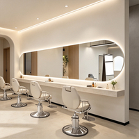 Miroir de coiffure haut de gamme avec éclairage LED, suspendu en croix, pour coupe, coloration et lissage, spécial salon de coiffure
