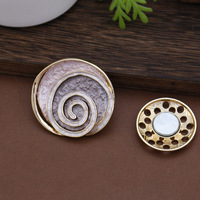 TX30 Pince à foulard martelée en émail à motif spirale artistique en relief, sans trou, Iman Espiral, Accessoires pour Abaya, Spirale Broche